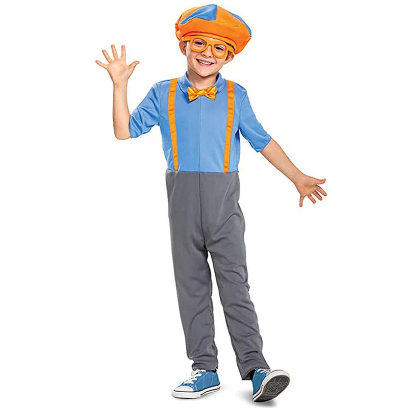 Маскировка Blippiing английский инженер косплей для детей оранжевая обучающая