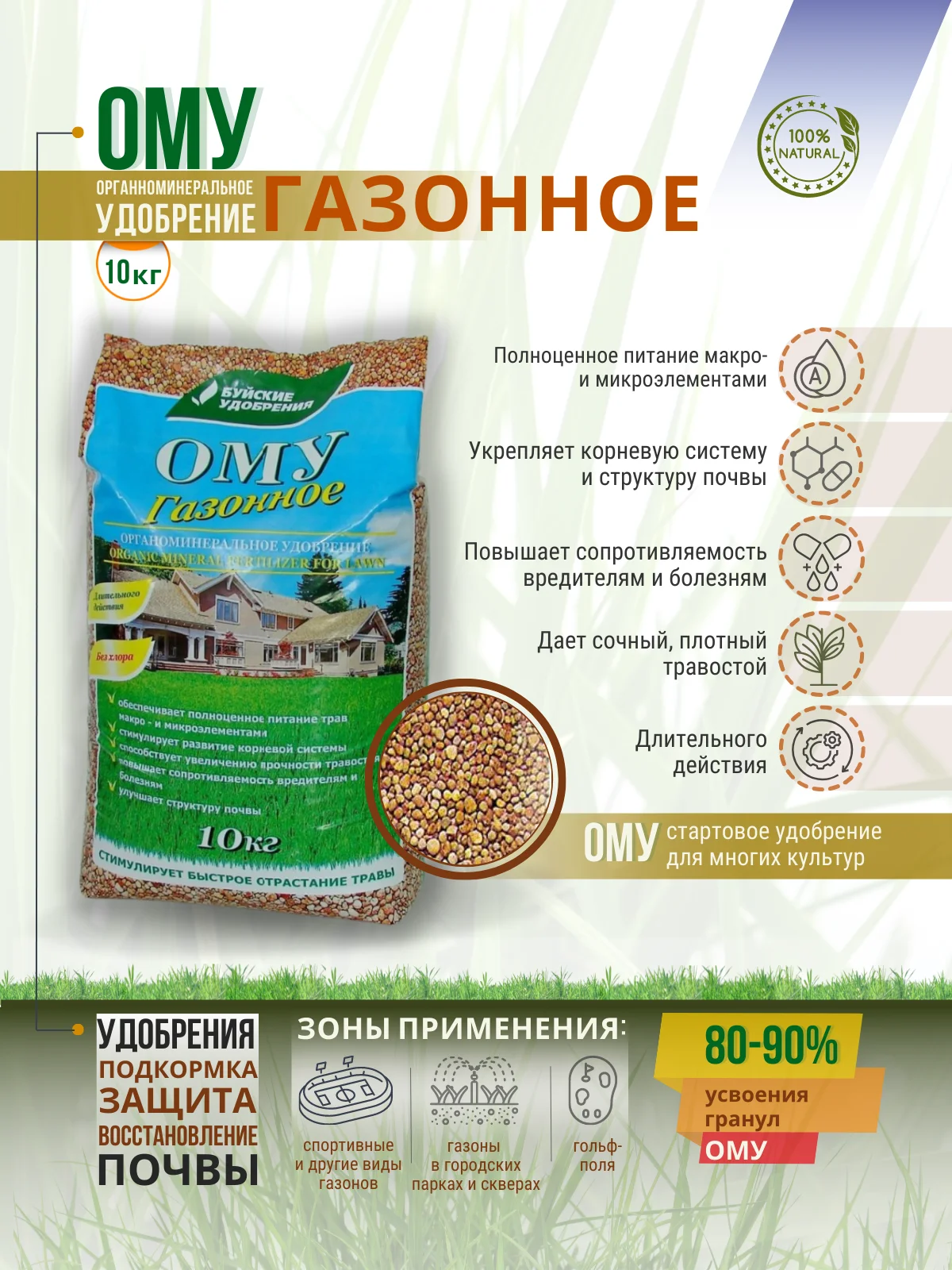 Органоминеральное удобрение "Газонное"