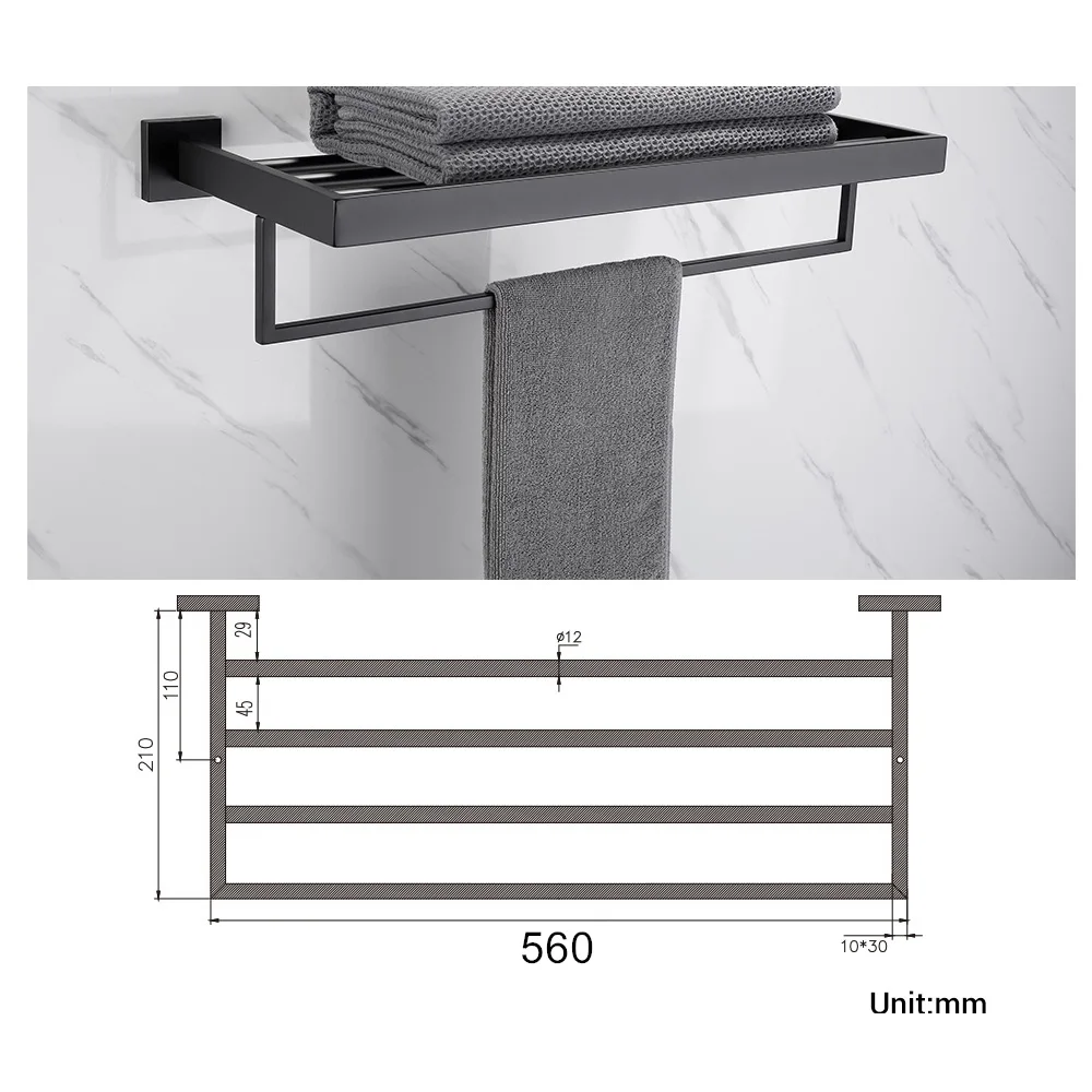 Matte Black Bathroom Accessories Set Wall Mount Stainless Steel Clothes Hook Toilet Paper Holder Towel Bar Kitchen Hardware