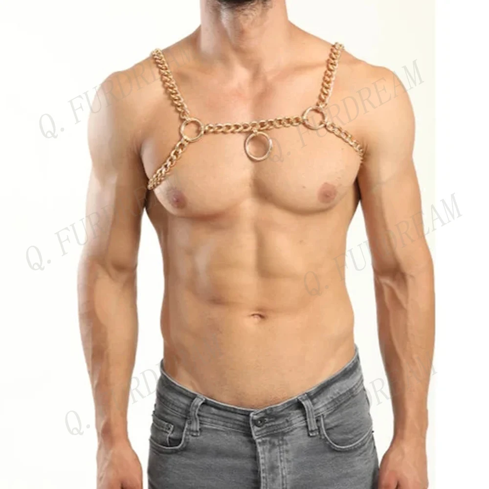 Мужская металлическая цепочка ожерелья для тела сексуальное кольцо