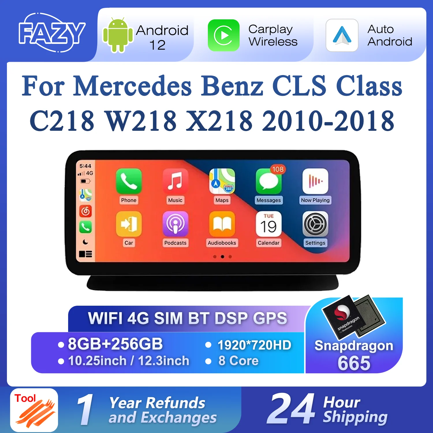 

8Core Android 12 Car Video Player Navigation Multimedia Screen For Mercedes Benz CLS W218 X218 C218 Apple Carplay GPS DSP Radio