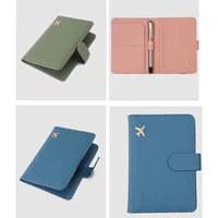 travel women man leather cover passport pu holder card credit holder passport with case cover wallet case protector