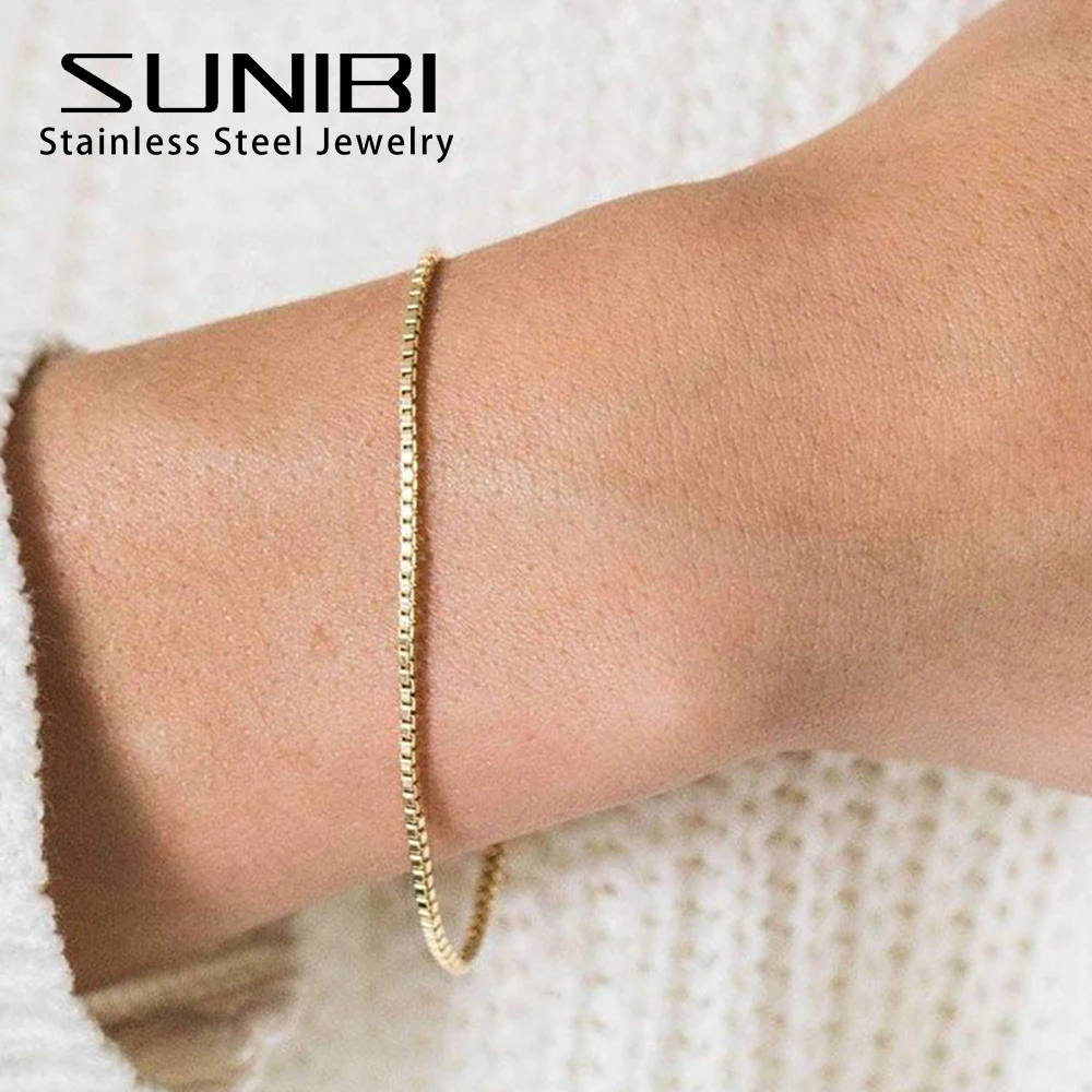 Chain Bracelets For Women Gold Plated Stainless Steel Classic Bracelet Minimalism Gifts Jewelry Wholesale