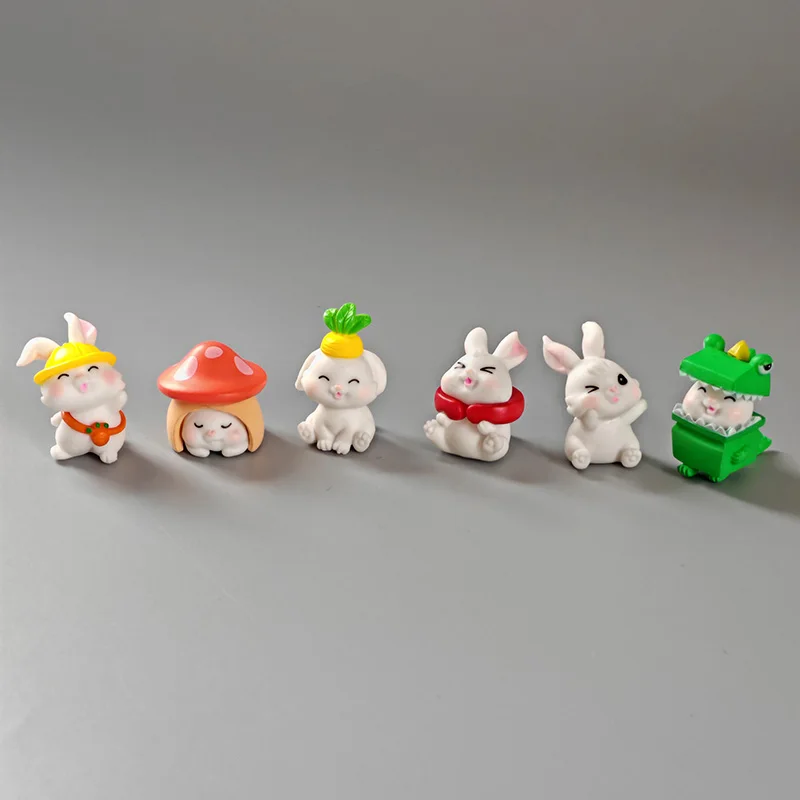 6-10 шт. фигурка кролика-динозавра морковного кролика домашнего декора миниатюра