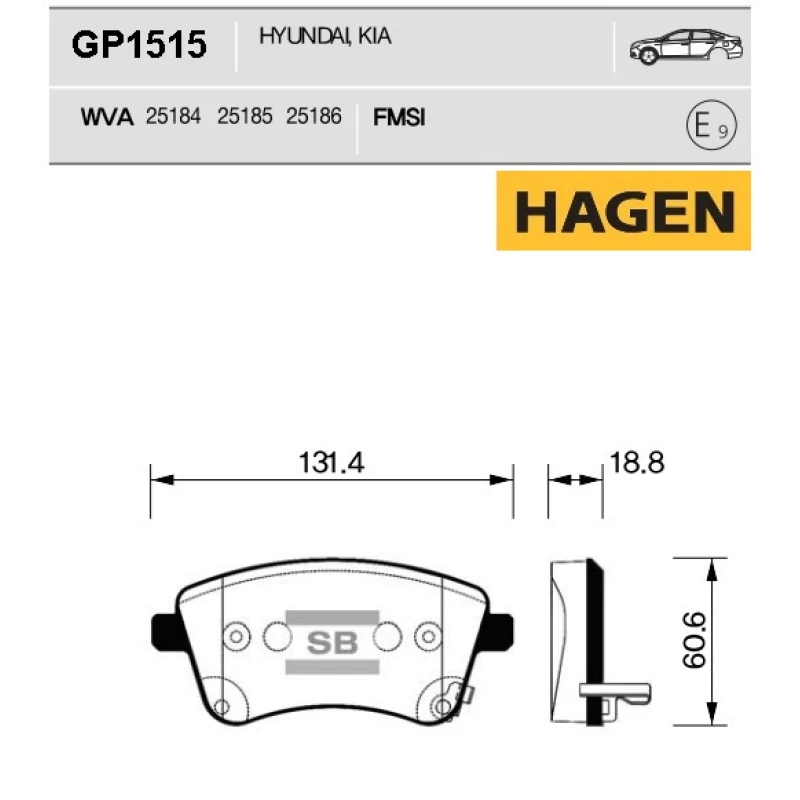 Колодки тормозные передние (PREMIUM) KIA Venga 2010- GP1515 HI-Q Передние колодки Расходники |