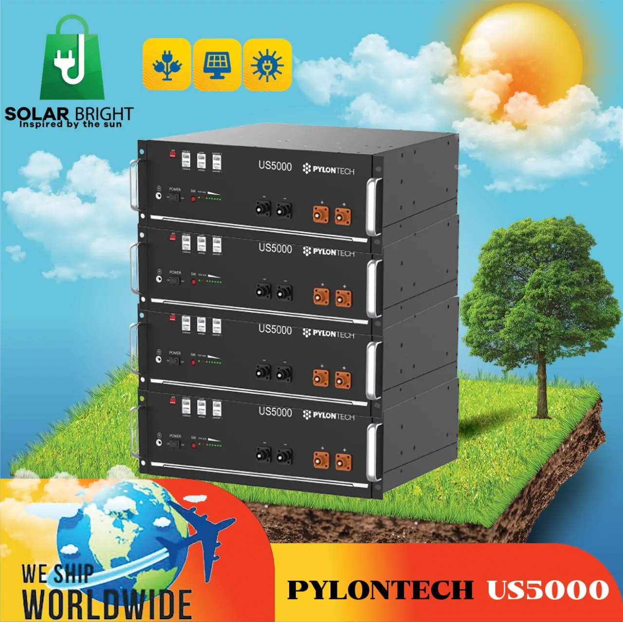 

Pylontech US5000 Lithium Ion Battery 4.8kWh 48V 100Ah