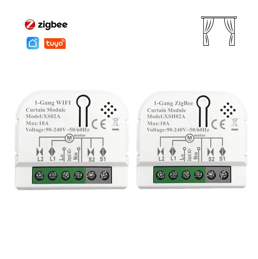 

Tuya Smart Life Wifi Curtain Switch Module for Roller Shutter Blinds Motor Smart Home Google Home Alexa Voice Control DIY