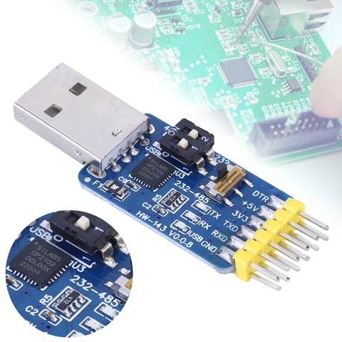 CP2102 6-в-1 USB-UART Адаптер последовательного порта USB Многофункциональный инструмент последовательной отладки USB-TTL/RS485/232 TTL-RS232/485 с 232 по 485