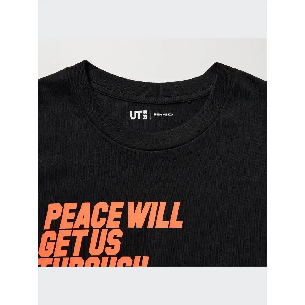 Футболка Uniqlo Peace For All с коротким рукавом и графическим принтом обычного кроя Shingo