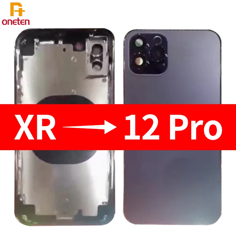 

1pcs For DIY XR to 12Pro Rear Housing Assembly For iPhone XR Like 12Pro Change Back Battery Cover Housing