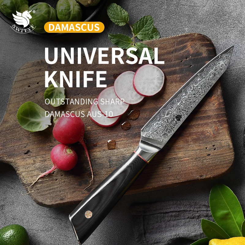 

SWITYF 5 Inch Utility Knife Japanese Damascus Steel High Quality Kitchen Cooking Tools Professional Chef Utility Slicing Knives