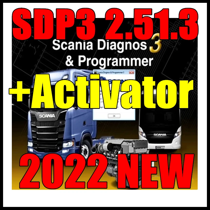 

New 2022 VCI3 SDP3 V2.51.3 for Truck Bus Diagnos & Programmer Diagnostic 2.51.1 with Activator and Install Video