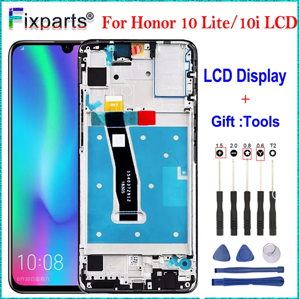 

ЖК-дисплей 6,21 дюйма для Huawei Honor 10 Lite с сенсорным экраном и дигитайзером в сборе, запасные части для Honor 10 Lite, ЖК-дисплей