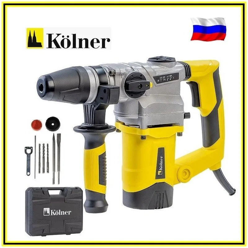 Перфоратор KOLNER KRH 1100C, 110Вт, 5.5Дж, 980 об/мин, 4300 уд/мин, антивибрационная система, предохранительная муфта