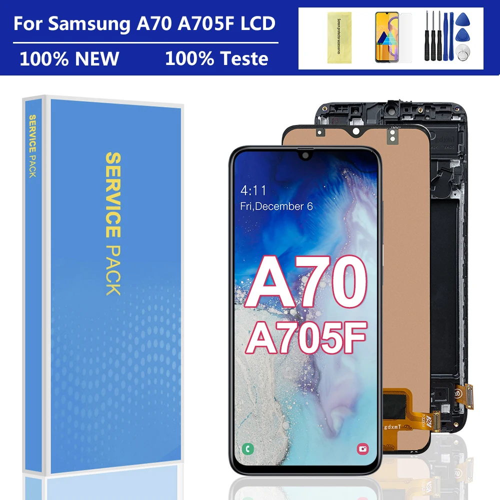 

100% протестированный 6,7 "ЖК-дисплей для Samsung Galaxy A70 LCD A705 A705F SM-A705MN дисплей сенсорный экран дигитайзер в сборе