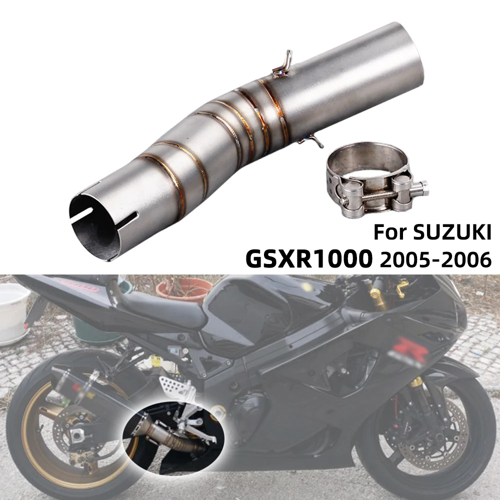 REALZION GSXR1000 Motorcycle Exhaust Middle Link Connector Pipe Adapter For Suzuki GSXR1000 GSX R1000 GSXR 1000 2005-2006