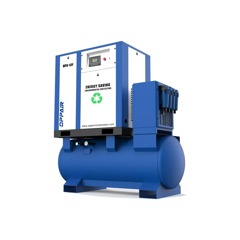 

7.5kw 10hp combined screw air compressor with tank 7.5kw air dryer and tank