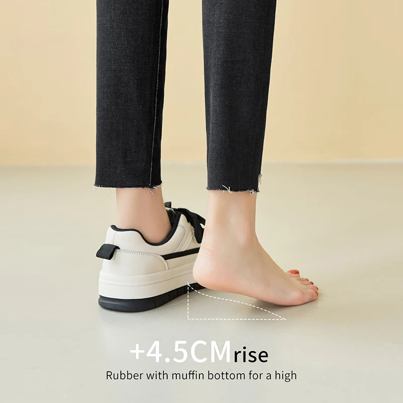 2023 Ladies Sneakers Spring Autumn New Ladies Casual Shoes Outdoor Thick Sole Lace Up Flats Solid Color Fashion Shoes for Women