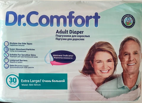 Подгузники для взрослых Dr. Comfort ХL30, размер ХL (талия 104-157 см), 30 шт./Памперсы для взрослых
