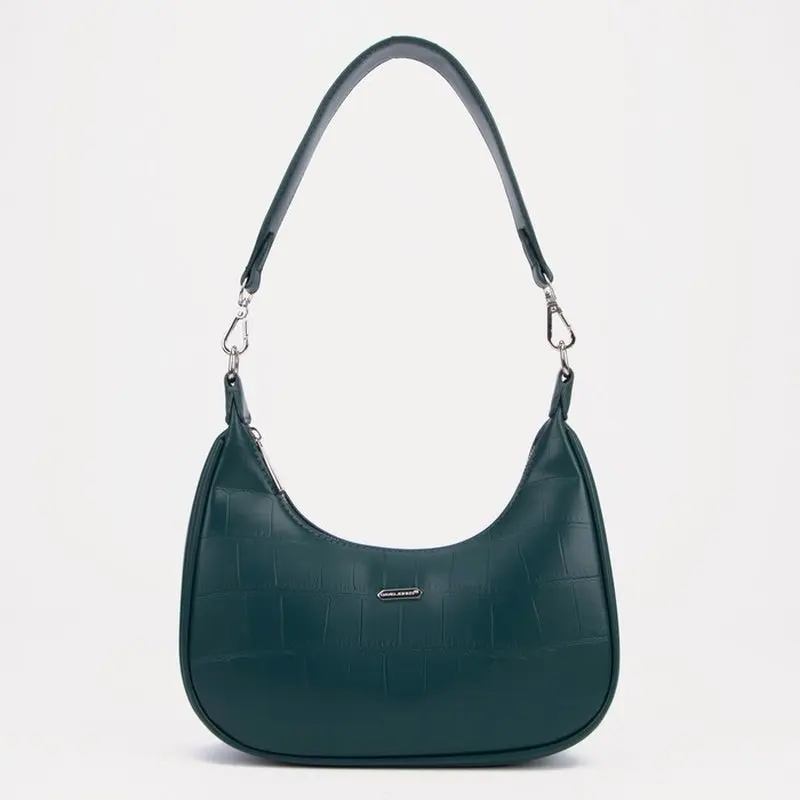 Сумка-багет на молнии David Jones наружный карман цвет зелёный |