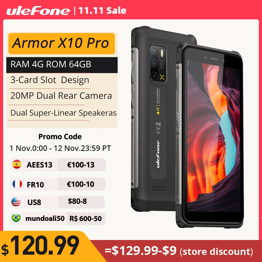 Kup Osłona Ulefone X10 Pro Wytrzymały Telefon 64GB ROM Wodoodporny Smartfon 5180mAh Telefon 5.45