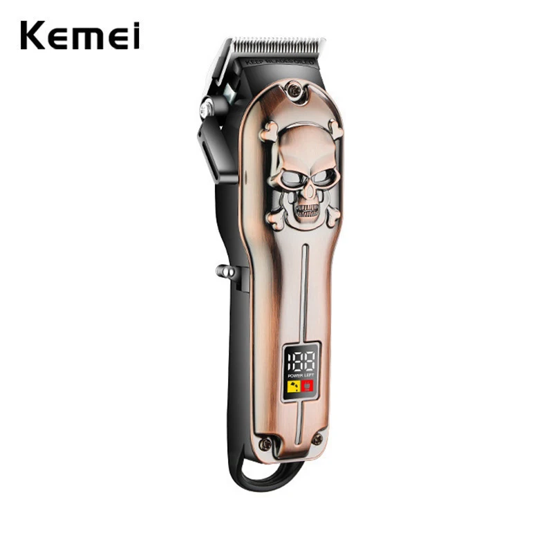 

Kemei Professional Hair Clipper Rechargeable Electric Hair Cutting Machine Haircut Barber Cordless Hair Cuter for Men Powerful