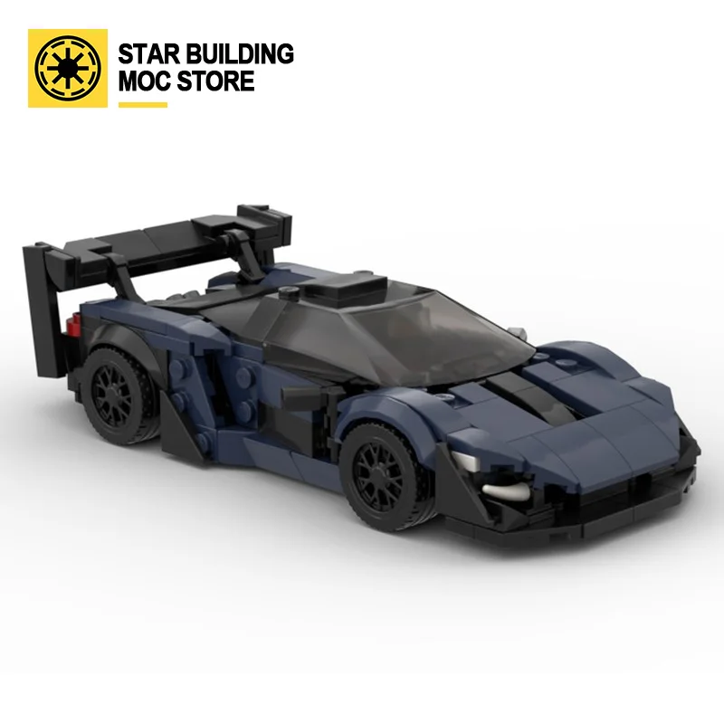 

MOC Creative expert technical car 58351 Sapphire McLaren Senna GTR Sports car 8 grid racing speed champion building blocks toy