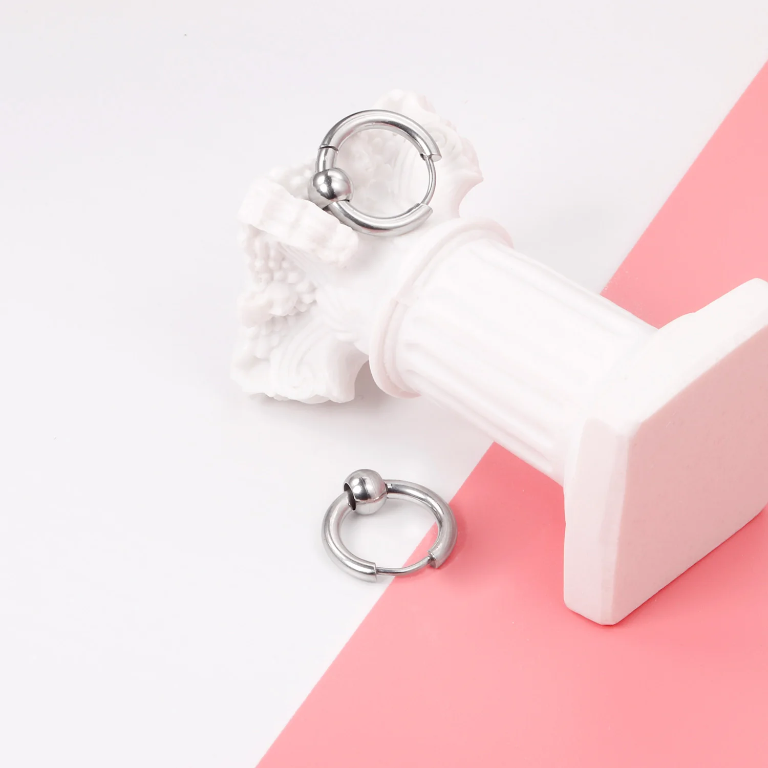 LUXUSTEEL круглые серьги-кольца из бисера маленькие для женщин и мужчин нержавеющая