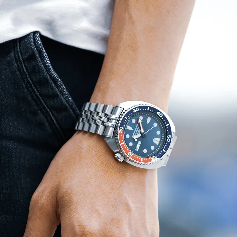 22mm Solid Stainless Steel Curved Interface Strap for Seiko Turtle SRPA21 SRP777 SRPC25 SRP773  Diving Sports Watch Accessories