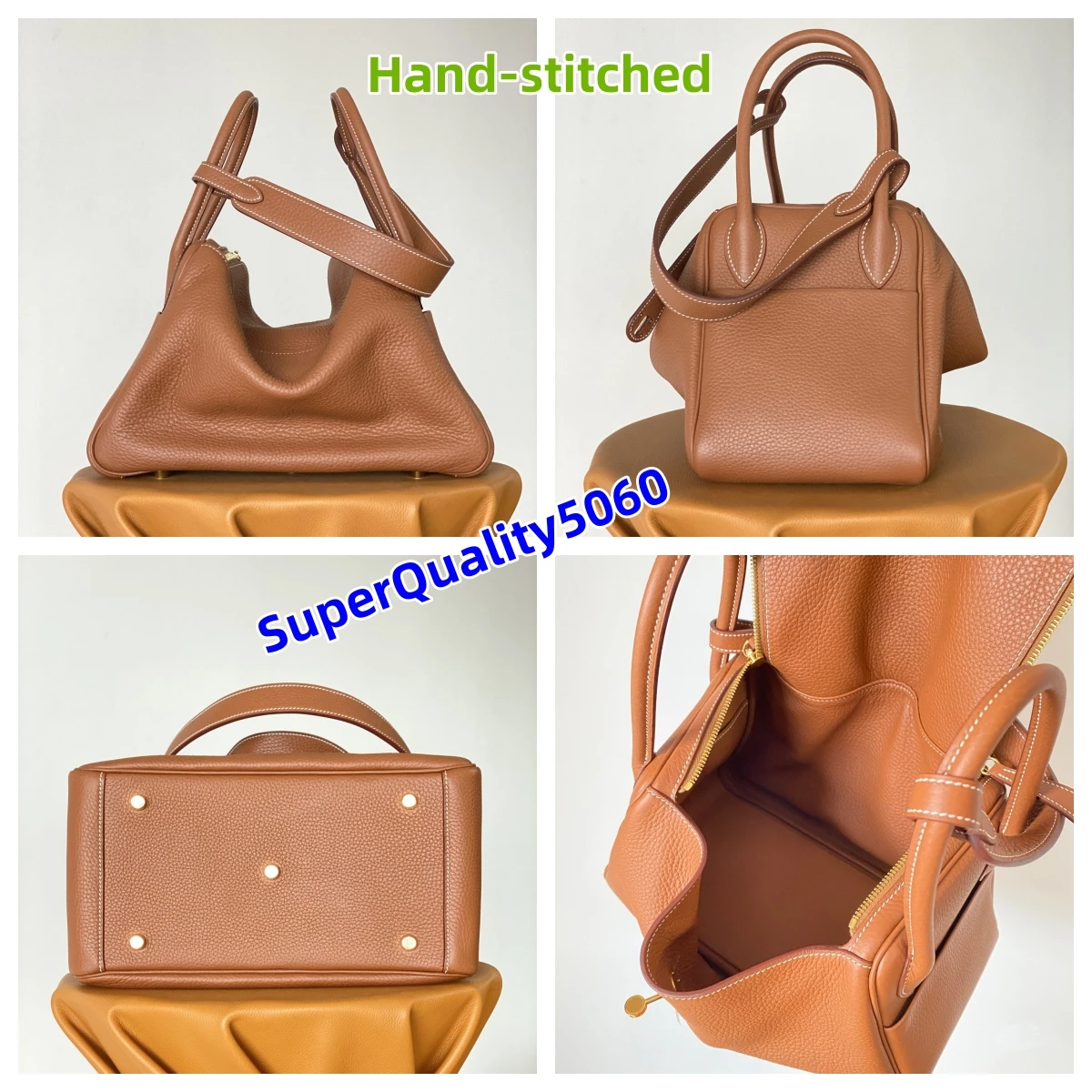 

Super Quality Custom Handmade Bags TC TOGO Leather Litchi Pattern Wax Thread Hand Stitched Classic Diagonal Handbag Women's Bag