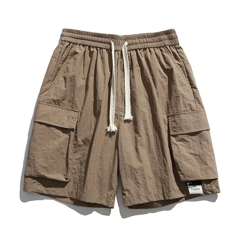 Sports shorts men's new summer men's loose straight tube fashion work clothes leisure medium pants quick drying beach shorts