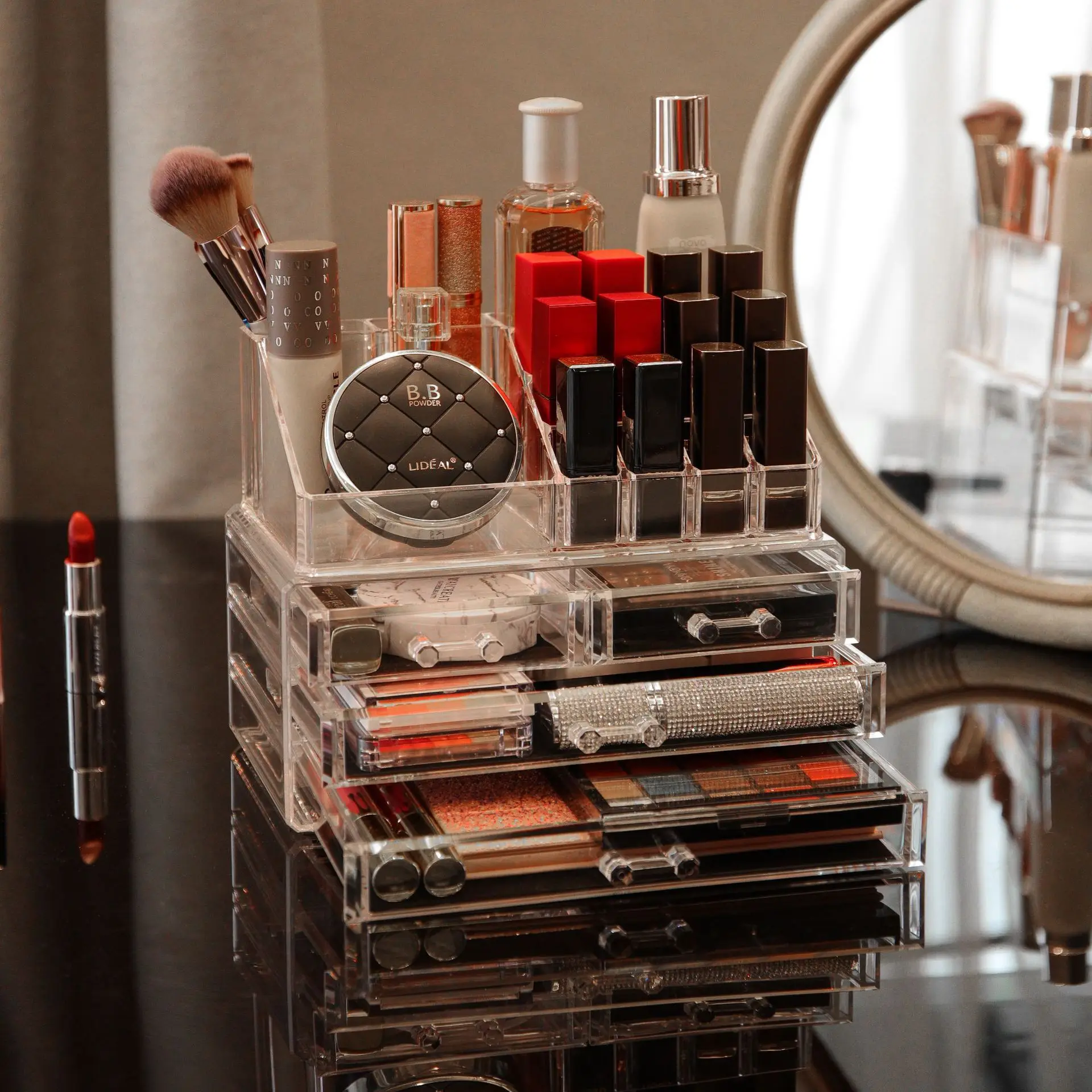 

Acrylic Cosmetic Storage Box Jewelry Box Transparent Acrylic Drawer Desktop Lipstick Storage Rack