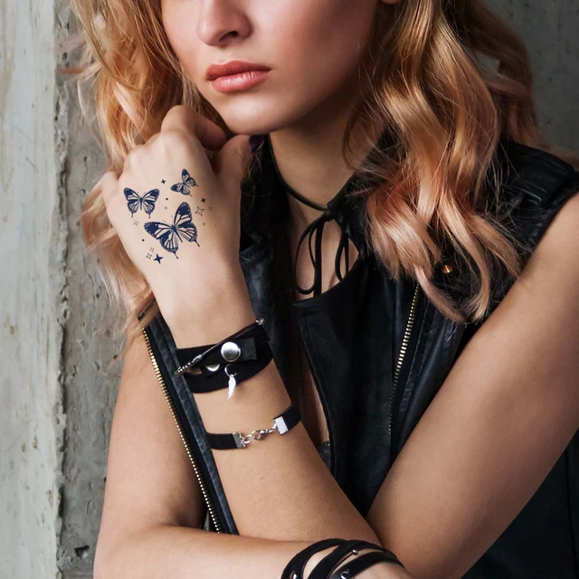 Semi-Permanent Temporary Tattoos Small Hand Finger Wrist Body Art Painting Women Beauty Fake Tattoo Stickers Long Lasting Cute 3