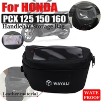 for honda pcx125 pcx150 pcx 150 125 160 motorcycle front tool bags storage leather travel pouch storage touch screen waist bag