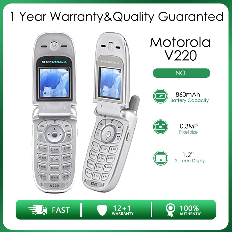 Motorola V220 Восстановленный-Оригинальный разблокированный дешевый бывший в
