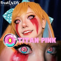 freshlady color contact aesthetic lenses for eyes yearly use cosmetics cosplay anime pink pupils 1 pair color lens eyes