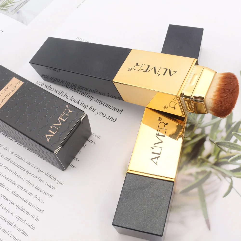 Тональный крем 2-в-1 Слоновая Кость с Встроенной Кистью Макияж для Лица Темные