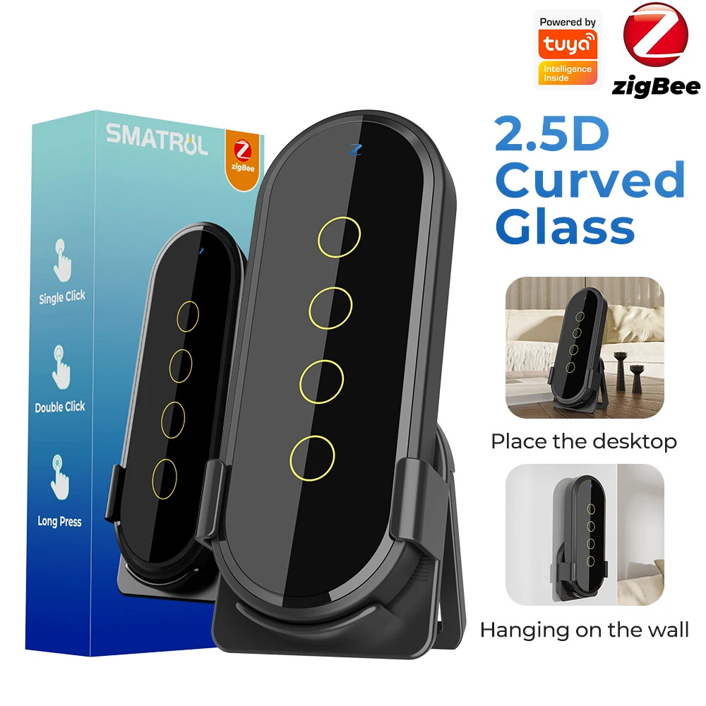 

Светодиодный выключатель SMATRUL Tuya ZigBee 4 клавиши