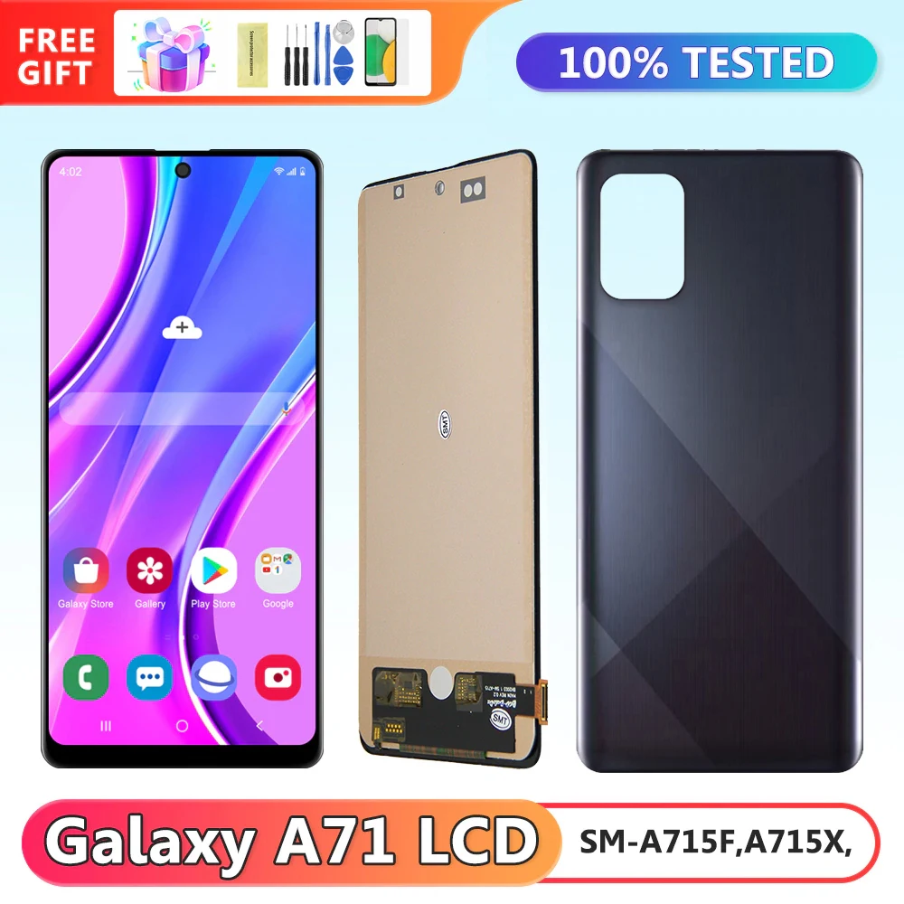 6,7 'A715 tft дисплей для Samsung Galaxy A71 A715 A715F A715W A715X ЖК-дисплей сенсорный экран дигитайзер с рамкой Замена