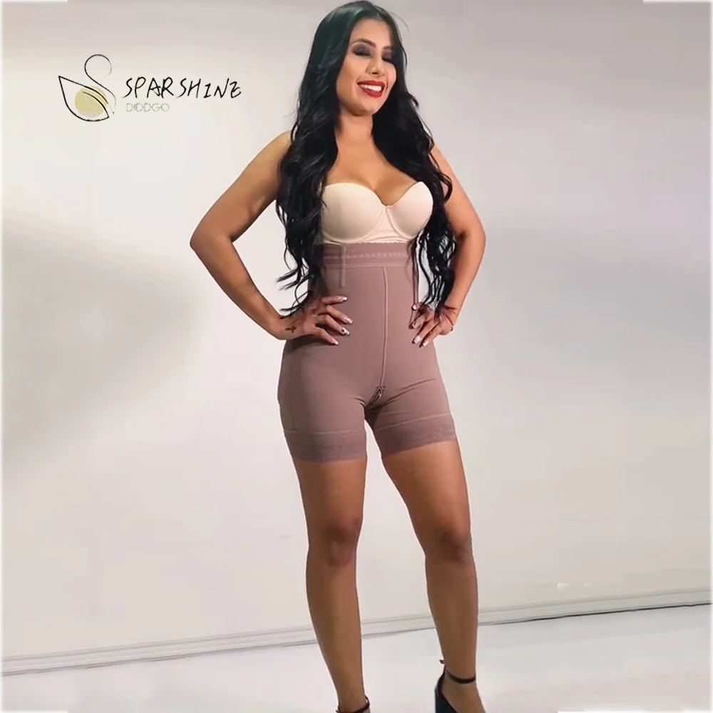 Medium Compression Sculpting Lift Shorts High Waist Hip Raise Abdominal Controller with Lace