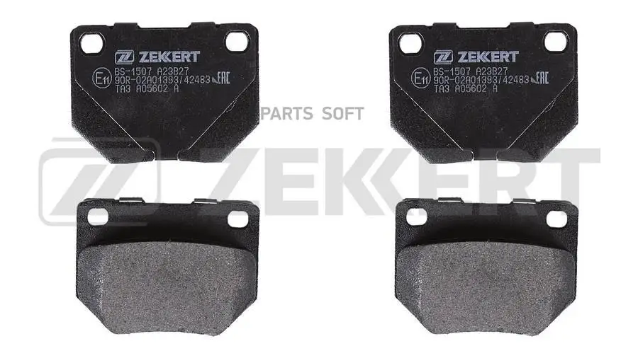 ZEKKERT BS1507 Колодки тормозные диск. задн. Subaru Impreza (GD GG) 02-