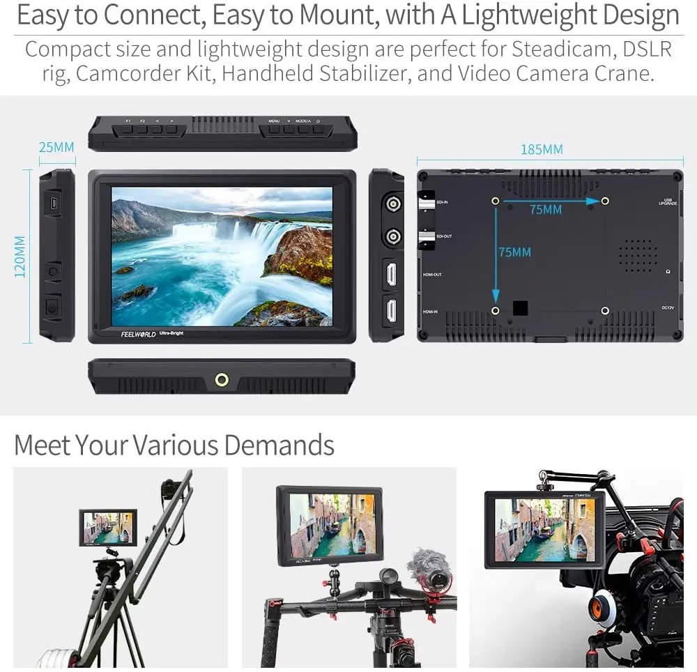 Фото Для съемки на открытом воздухе с помощью DSLR-камер, монитор FEELWORLD FW279S 7