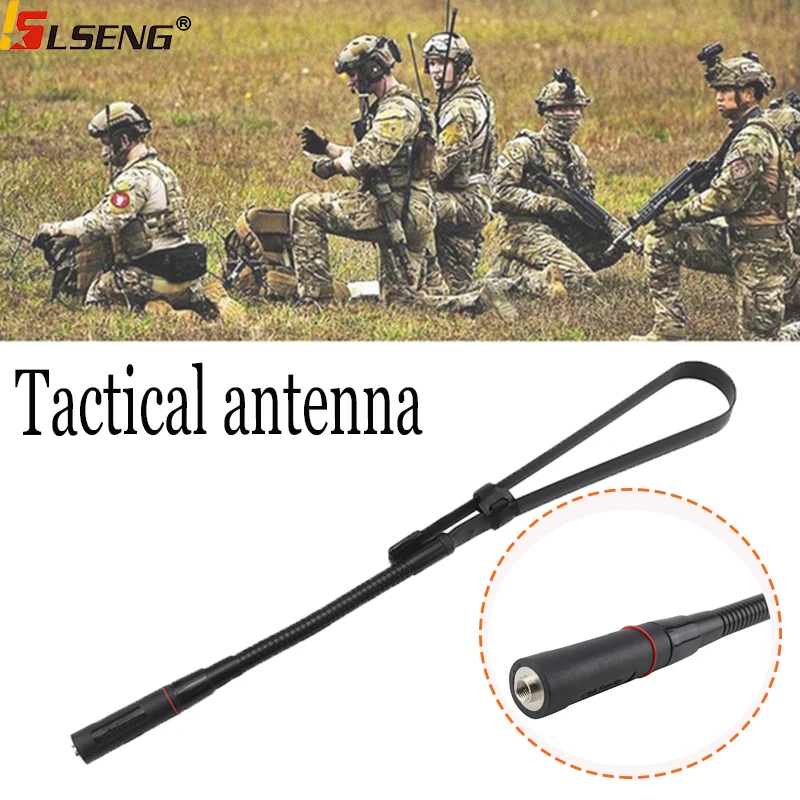 LSENG 79CM CS Tactical Foldable Walkie Talkie Antenna Dual Band VHF UHF SMA Male Radio Antenna for WouXun YAESU/Vertex TYT ICOM