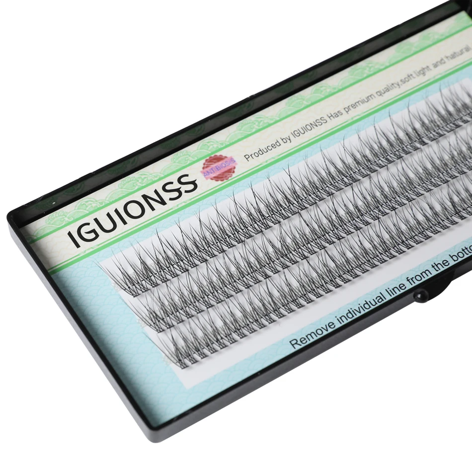 

IGUIONSS 123 Bundles Natural Fan Eyelashes High Quality False Eye Lashes C Curl Dovetail Fly Eyelash Extension Makeup