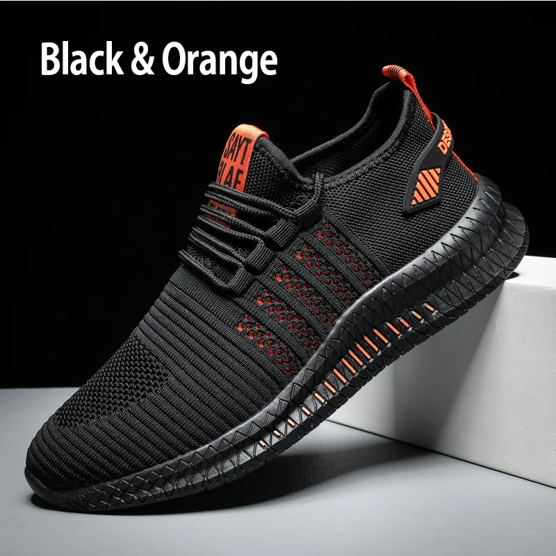 Casual Men's Sports Shoes Solid Color Breathable Comfortable Outdoor Walking Flats Shoes Platform Lightweight Sneakers Autumn