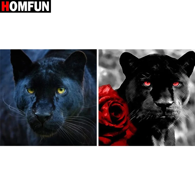 

Алмазная живопись HOMFUN «леопардовые цветы», полное квадратное/Круглое украшение для стен, инкрустированная смолой, вышивка, ручная работа, вышивка крестиком