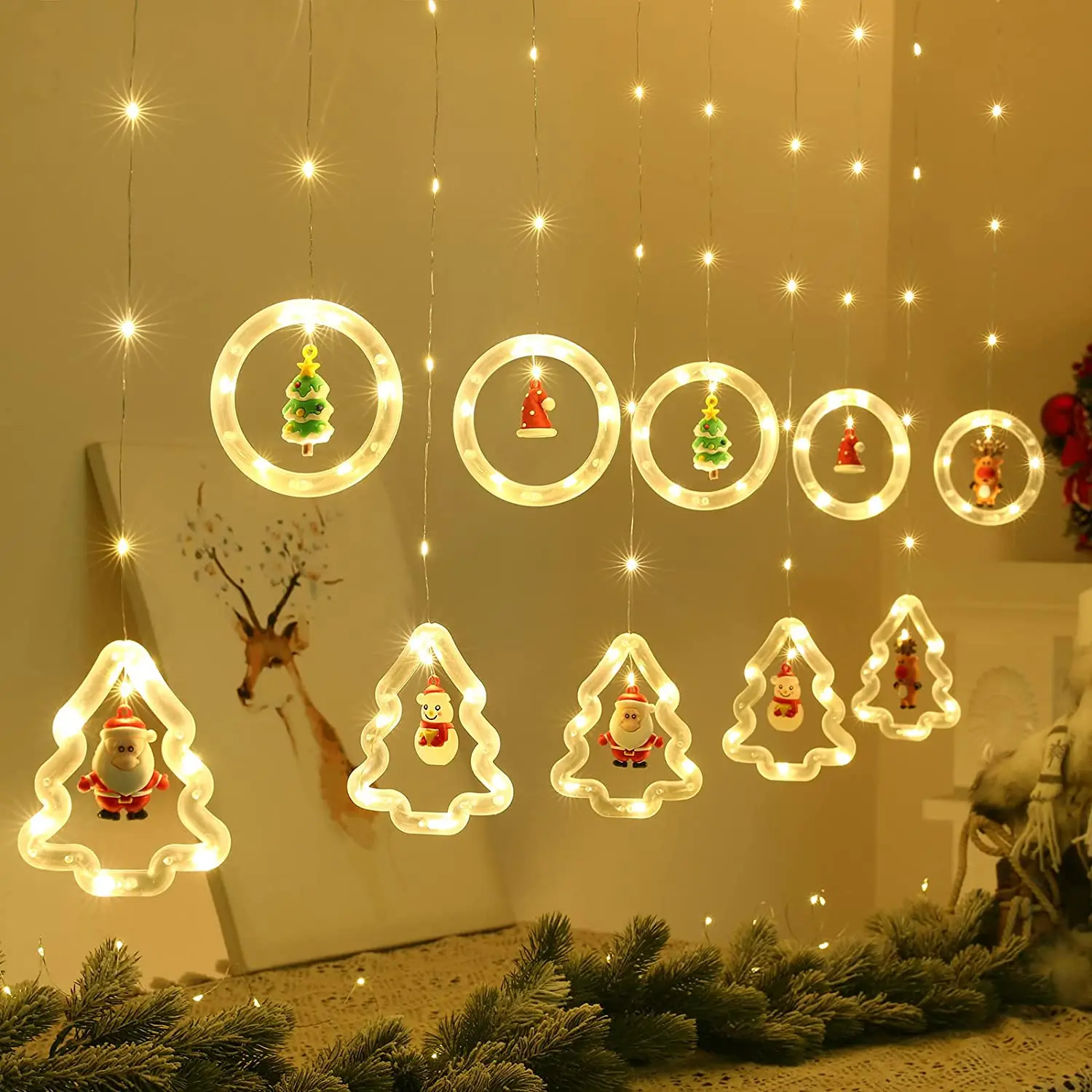 

Christmas Tree LED Curtain String Lights USB/Battery Remote Waterproof Window Light Navida Ramadan Wedding Garden Decoration
