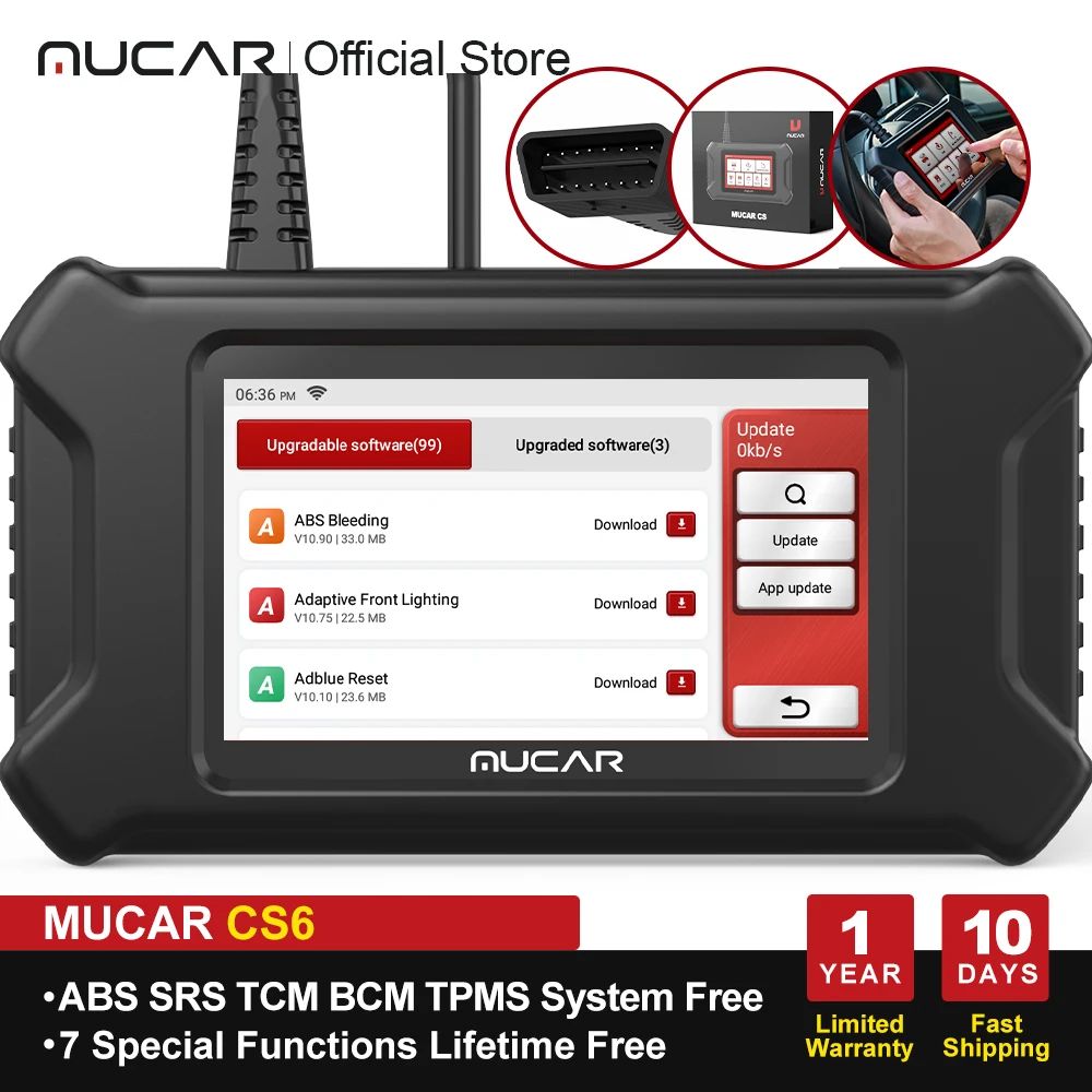 Диагностический сканер MUCAR CS6 Obd2 профессиональный автомобильный диагностический