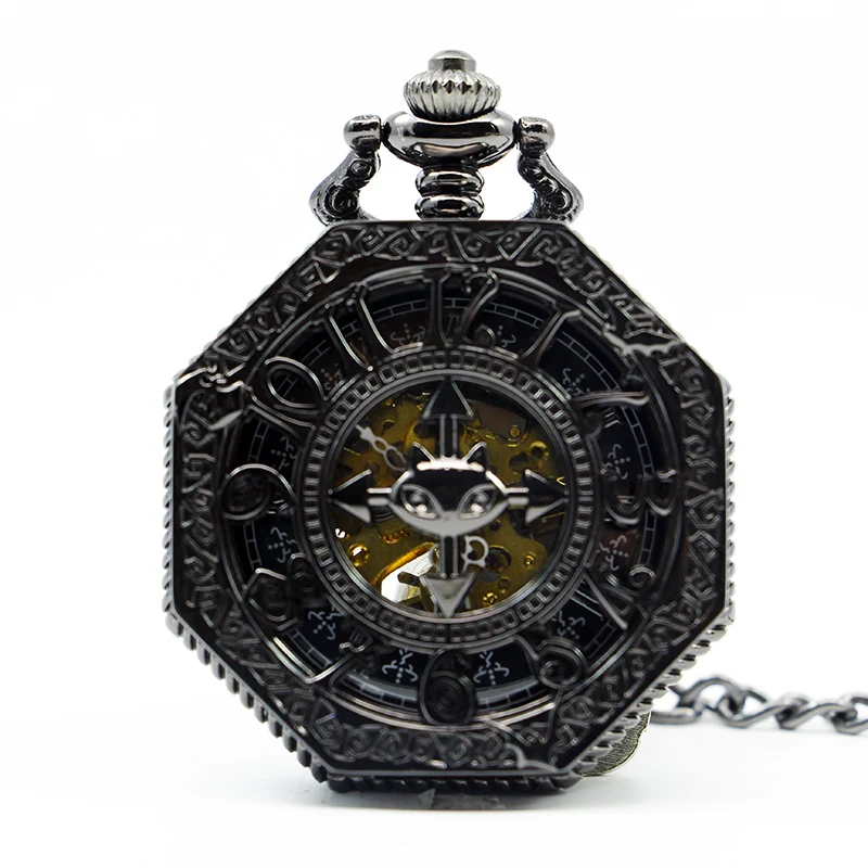 

Classic Nursing Watches Octagon Shape Mechanical Pocket Watch Retro Half Hunter Hand Winding Fob Watch Hour Relogio De Bolso