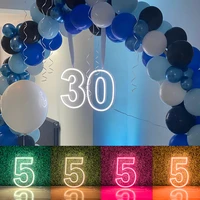number neon sign for birthday dimmable led light up numbers neon night light lamp for wall decor birthday party home decorations